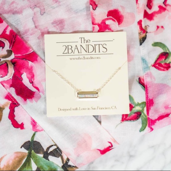 2Bandits Athens Silver Iridescent bling Bar chain - Picture 2 of 11